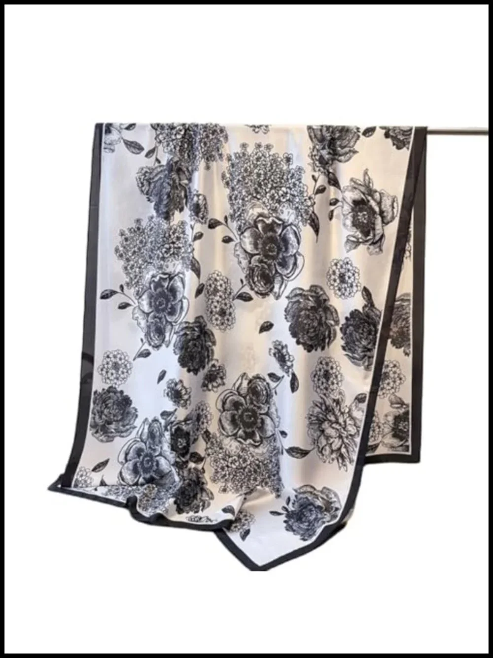 Silk Feeling Fashion Scarf Long Lightweight Shawl Headwrap